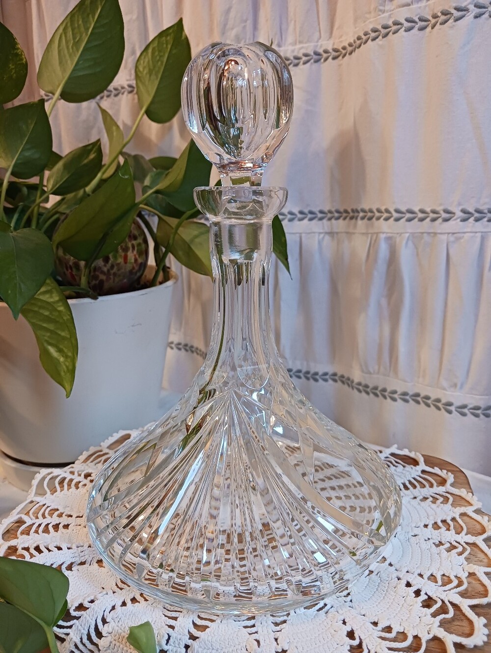 Vintage Crystal Ship's Decanter